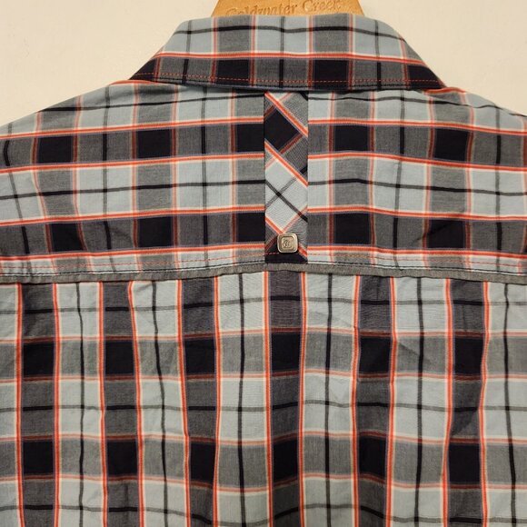 7 Diamonds Western Shirt Cowboy Button‎ Up Blue Plaid Cotton Mens Large - Picture 3 of 16